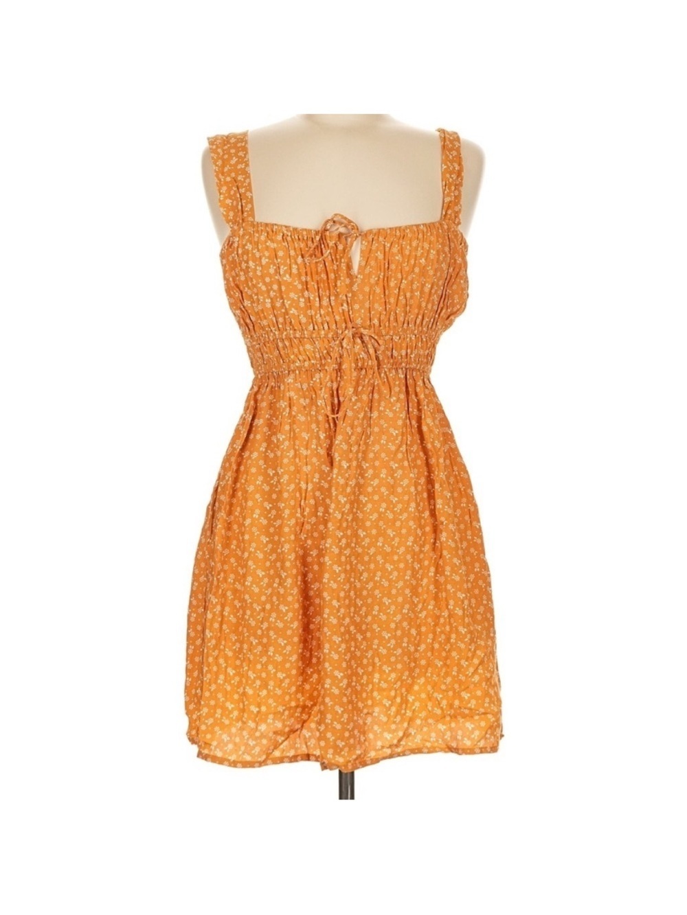 Faithfull The Brand Praia Mini Dress Ermita Floral Yellow Milkmaid Dress 6 NWT - Picture 2 of 10